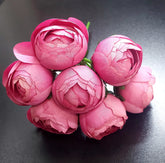 Buchet cu bujori artificiali roz fucsia – 7 flori 24cm